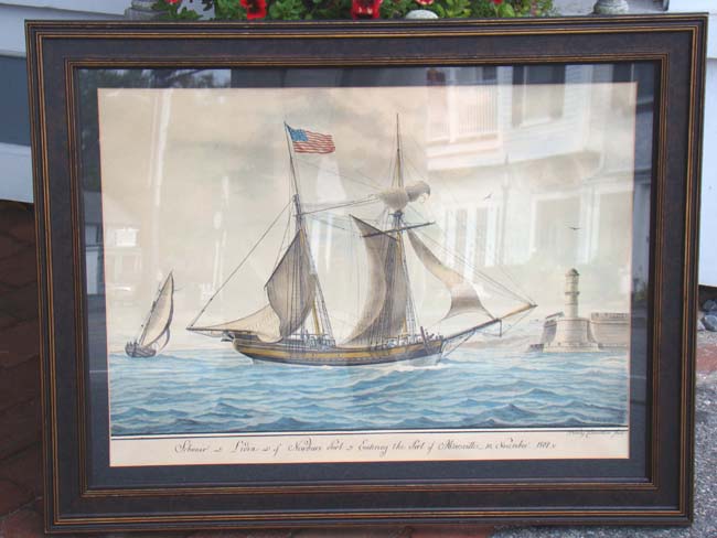 "The Schooner Lidia of Newburi Port Entering the Port of Marseilles 10 November 1807" by Nicolas Cammillieri — image 2